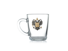 Чайная кружка «Родина» с серебряной накладкой Герб РФ